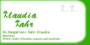 klaudia kahr business card